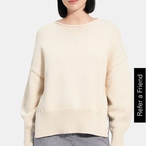 Theory Oversized Sweater in Rib Knit Cotton